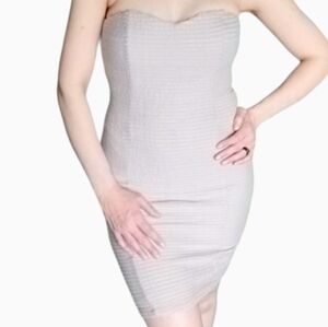 All Over Ruffles Pink Body Con Mini Dress Strapless Sweetheart Neckline Girlcore
